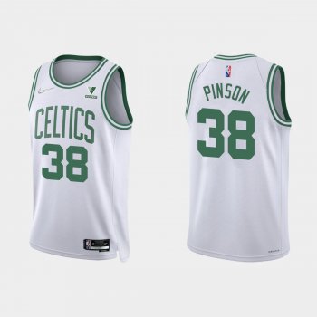 Boston Celtics Theo Pinson #38 Nike 2021/22 75th Anniversary Diamond White Jersey Association