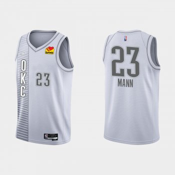 Thunder Tre Mann #23 Nike City Edition 75th Anniversary Gray Jersey