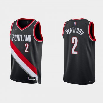 Portland Trail Blazers Trendon Watford #2 Nike 2021/22 75th Anniversary Diamond Black Jersey Icon