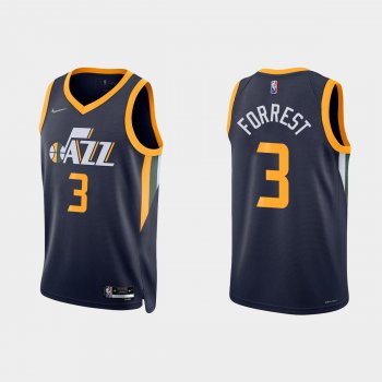 Utah Jazz Trent Forrest #3 Nike 2021/22 75th Anniversary Diamond Navy Jersey Icon