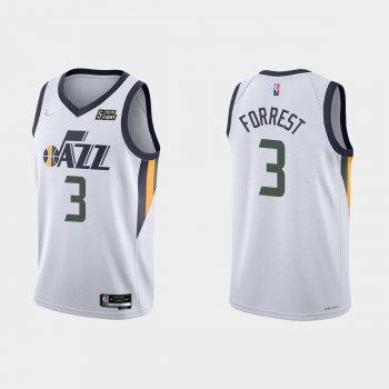 Utah Jazz Trent Forrest #3 Nike 2021/22 75th Anniversary Diamond White Jersey Association