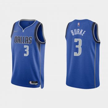 Dallas Mavericks Trey Burke #3 Nike 2021/22 75th Anniversary Diamond Blue Jersey Icon