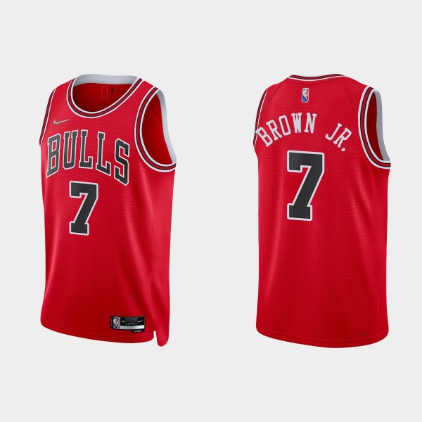 Chicago Bulls Troy Brown Jr. #7 Nike 2021/22 75th Anniversary Diamond Red Jersey Icon