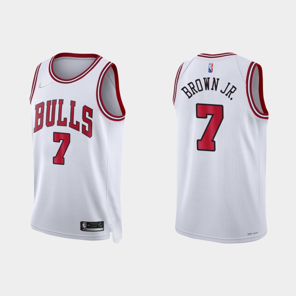 Chicago Bulls Troy Brown Jr. #7 Nike 2021/22 75th Anniversary Diamond White Jersey Association