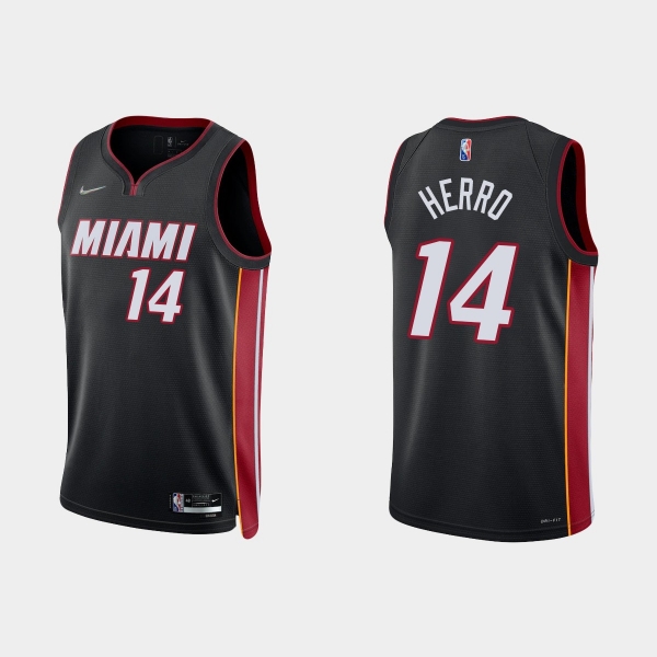 Miami Heat Tyler Herro #14 Nike 2021/22 75th Anniversary Diamond Black Jersey Icon