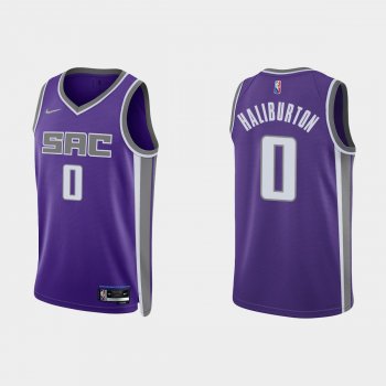 Sacramento Kings Tyrese Haliburton #0 Nike 2021/22 75th Anniversary Diamond Purple Jersey Icon