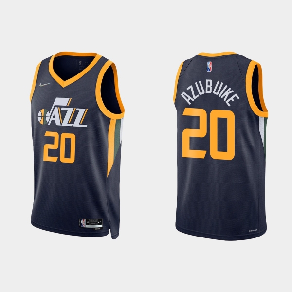 Utah Jazz Udoka Azubuike #20 Nike 2021/22 75th Anniversary Diamond Navy Jersey Icon