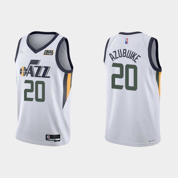 Utah Jazz Udoka Azubuike #20 Nike 2021/22 75th Anniversary Diamond White Jersey Association