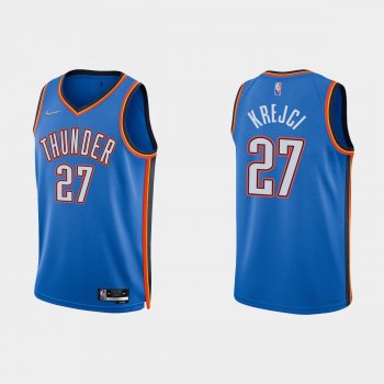 Oklahoma City Thunder Vit Krejci #27 Nike 2021/22 75th Anniversary Diamond Blue Jersey Icon