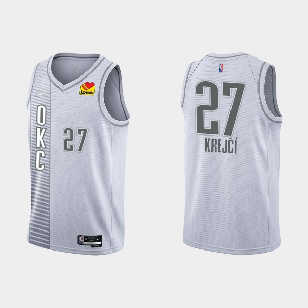 Thunder Vit Krejci #27 Nike City Edition 75th Anniversary Gray Jersey