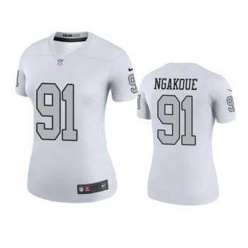 Women's Las Vegas Raiders Yannick Ngakoue White Color Rush Legend Jersey