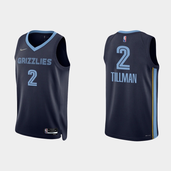 Memphis Grizzlies Xavier Tillman #2 Nike 2021/22 75th Anniversary Diamond Navy Jersey Icon