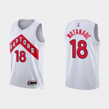 Toronto Raptors Yuta Watanabe #18 Nike 2021/22 75th Anniversary Diamond White Jersey Association