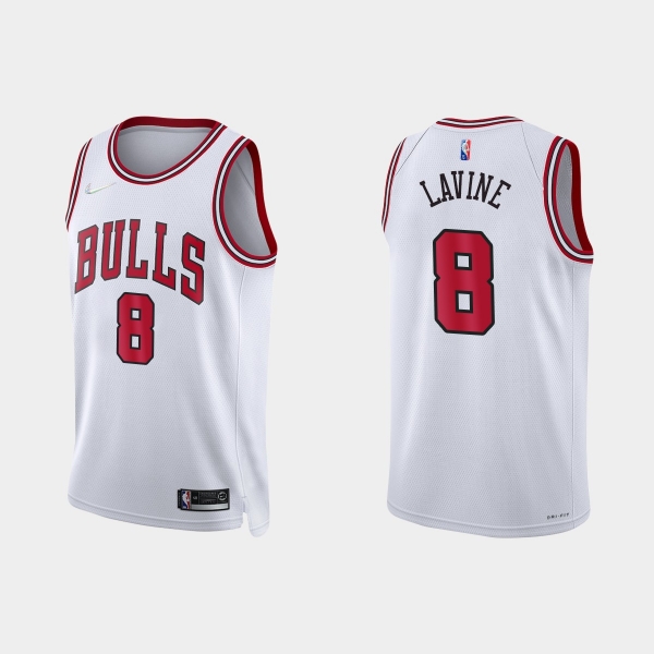 Chicago Bulls Zach LaVine #8 Nike 2021/22 75th Anniversary Diamond White Jersey Association