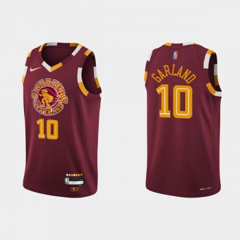 2021-22 Cleveland Cavaliers No. 10 Darius Garland City 75th Anniversary Wine Jersey