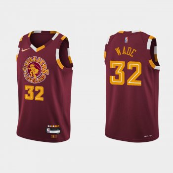 2021-22 Cleveland Cavaliers No. 32 Dean Wade City 75th Anniversary Wine Jersey