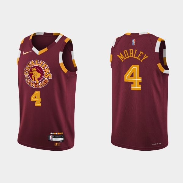 2021-22 Cleveland Cavaliers No. 4 Evan Mobley City 75th Anniversary Wine Jersey