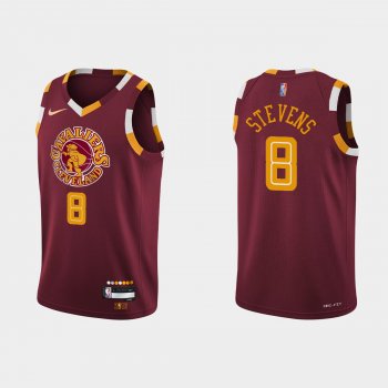 2021-22 Cleveland Cavaliers No. 8 Lamar Stevens City 75th Anniversary Wine Jersey