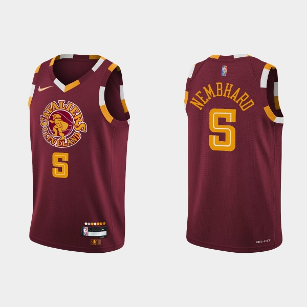 2021-22 Cleveland Cavaliers No. 5 RJ Nembhard City 75th Anniversary Wine Jersey