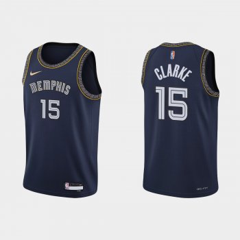 2021-22 Memphis Grizzlies No. 15 Brandon Clarke City 75th Anniversary Navy Jersey