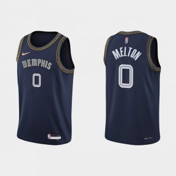 2021-22 Memphis Grizzlies No. 0 De'Anthony Melton City 75th Anniversary Navy Jersey