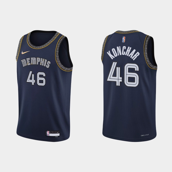 2021-22 Memphis Grizzlies No. 46 John Konchar City 75th Anniversary Navy Jersey