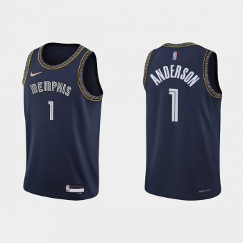 2021-22 Memphis Grizzlies No. 1 Kyle Anderson City 75th Anniversary Navy Jersey