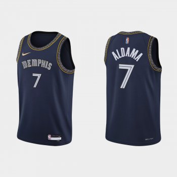 2021-22 Memphis Grizzlies No. 7 Santi Aldama City 75th Anniversary Navy Jersey