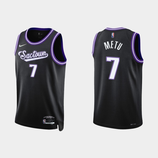 Sacramento Kings #7 Chimezie Metu 2021-22 NBA 75th Anniversary City Black Jersey