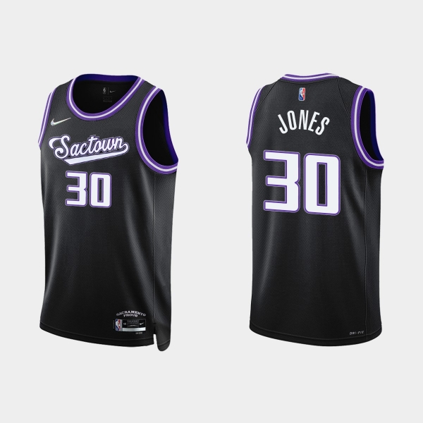 Sacramento Kings #30 Damian Jones 2021-22 NBA 75th Anniversary City Black Jersey