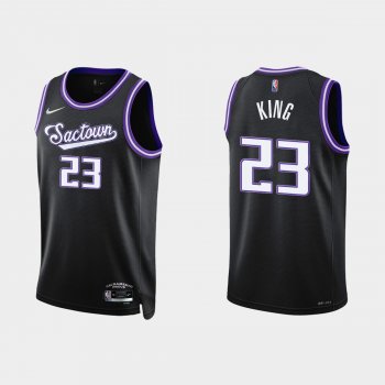 Sacramento Kings #23 Louis King 2021-22 NBA 75th Anniversary City Black Jersey