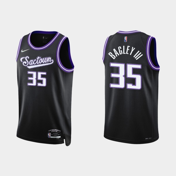 Sacramento Kings #35 Marvin Bagley III 2021-22 NBA 75th Anniversary City Black Jersey