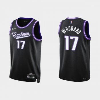 Sacramento Kings #17 Robert Woodard II 2021-22 NBA 75th Anniversary City Black Jersey