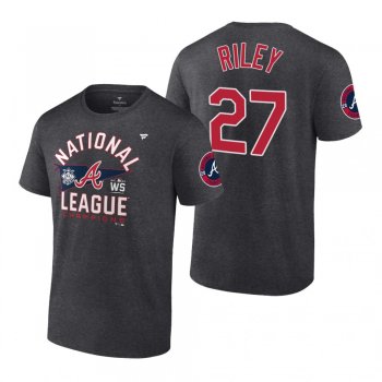 Atlanta Braves Austin Riley Charcoal 2021 National League Champions T-Shirt