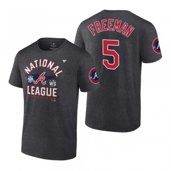 Atlanta Braves Freddie Freeman Charcoal 2021 National League Champions T-Shirt