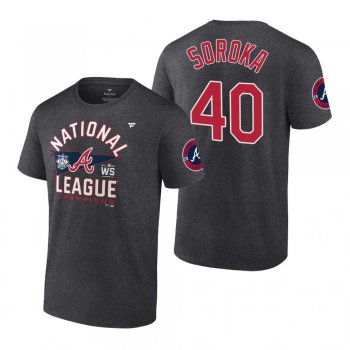 Atlanta Braves Mike Soroka Charcoal 2021 National League Champions T-Shirt