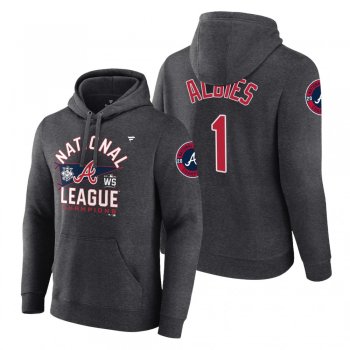 Atlanta Braves Ozzie Albies Charcoal 2021 National League Champions Hoodie