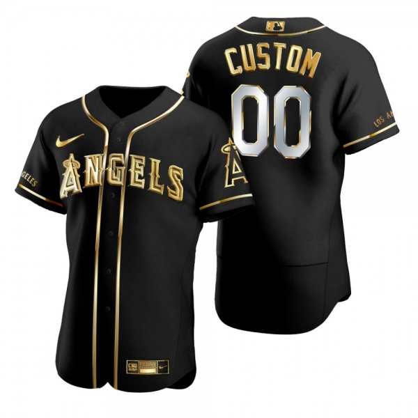 Los Angeles Angels Custom Nike Black Gold Edition Authentic Jersey