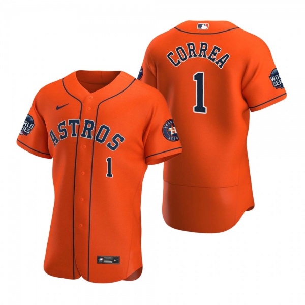 Houston Astros Carlos Correa Orange 2021 World Series Authentic Jersey