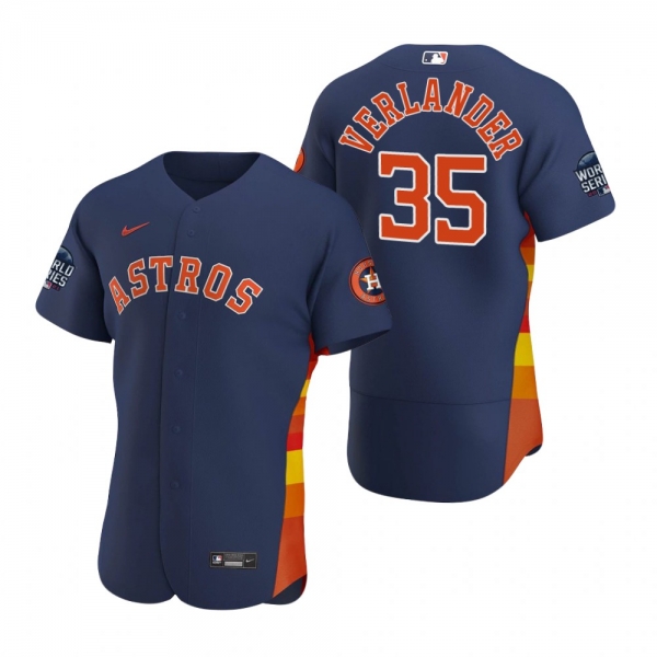 Houston Astros Justin Verlander Navy 2021 World Series Authentic Jersey