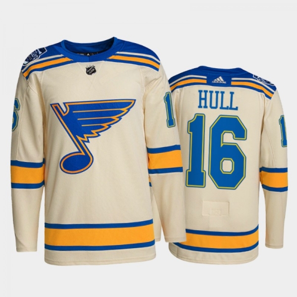 St. Louis Blues Brett Hull #16 2022 Winter Classic Cream Authentic Jersey