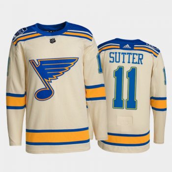 St. Louis Blues Brian Sutter #11 2022 Winter Classic Cream Authentic Jersey