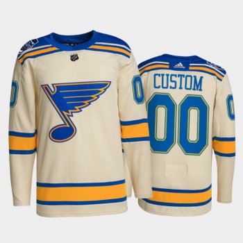 St. Louis Blues Custom #00 2022 Winter Classic Cream Authentic Jersey