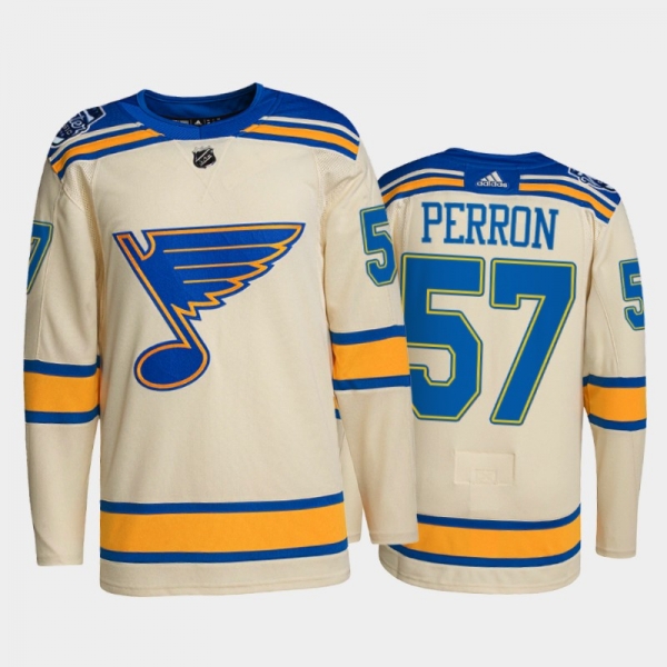 St. Louis Blues David Perron #57 2022 Winter Classic Cream Authentic Jersey