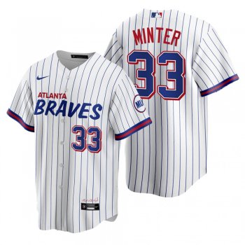 Atlanta Braves A.J. Minter White 2021 City Connect Replica Jersey