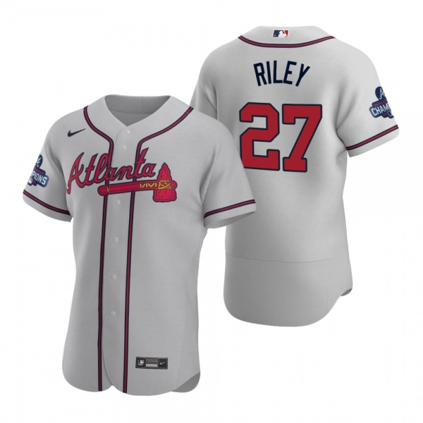 Atlanta Braves Austin Riley Gray 2021 World Series Champions Authentic Jersey