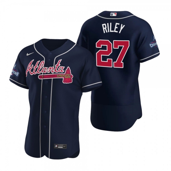 Atlanta Braves Austin Riley Navy 2021 World Series Champions Authentic Jersey