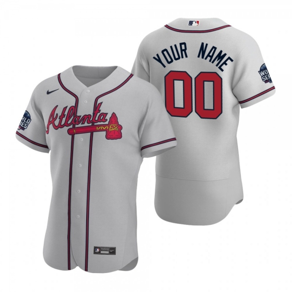 Atlanta Braves Custom Gray 2021 World Series Authentic Jersey