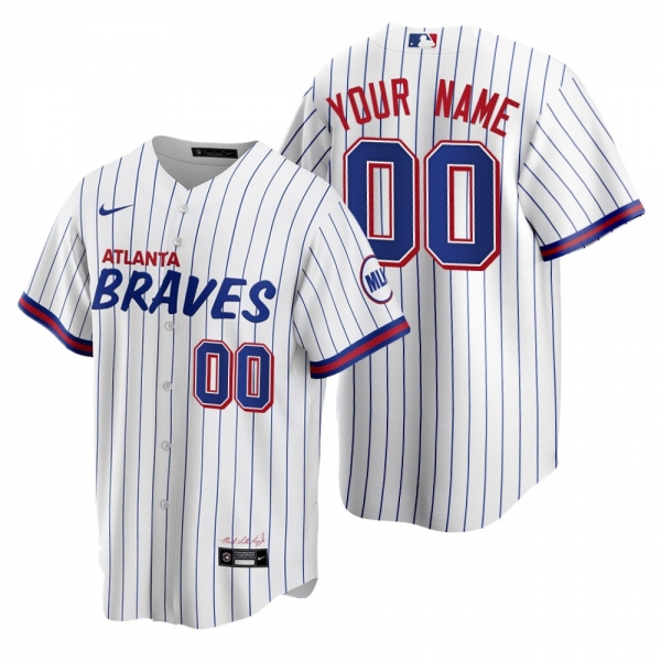 Atlanta Braves Custom White 2021 City Connect Replica Jersey