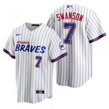 Atlanta Braves Dansby Swanson White 2021 City Connect Replica Jersey